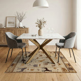 Brown Tan Savanna Safari Animals Rug