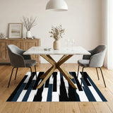 Abstract Black Horizontal Stripe Rug