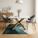 Mountain Valley Blue Teal Area Rug