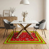 Merry Christmas Candy Cane Snowflakes Area Rug