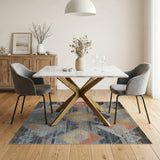 Grey Orange Geometric Southwestern Area Rug