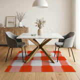Red Circuit Gingham Area Rug