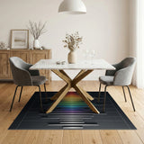 Rainbow Spectrum Bar Geometric Area Rug