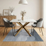 Abstract Grey Cloud Area Rug