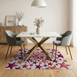 Vibrant Multi-Color Stars Geometric Area Rug