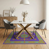 Purple Purple Medallion Traditional Persian Rug
