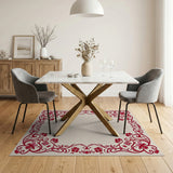 Ornate Red Ornate Red Floral Border Area Rug