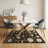 Whimsical Furry Ghosts Wildflower Rug