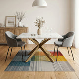 Vibrant Multi-Color Grid Woven Area Rug
