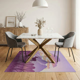 Purple Deer Sunset Silhouette Area Rug