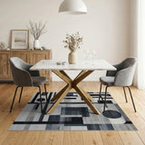 Modern Geometric Black White No. 19 Area Rug