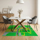 Kids Play Road Rug with Cars Houses Trees
