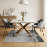 Grey Abstract Grey Brushstroke Area Rug