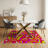Vibrant Neon Fruit Collage Area Rug