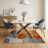 Orange Geometric Modern Bold Orange Geometric Abstract Area Rug