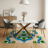 Traditional Persian Multi-Color Tile Area Rug