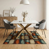 Rustic Farmhouse Barn Landscape Patchwork Rug