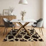 Brown Cowhide Print Area Rug