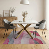 Pink Fluid Pink Grey Abstract Area Rug