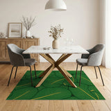 Lush Overlapping Green Leaf Area Rug