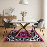 Pink Vibrant Pink Heritage Tribal Area Rug