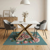 Blush Pink Roses Bouquet Area Rug