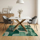 Abstract Green Organic Shapes Area Rug