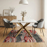 Pink Flamingo Zebra Wavy Area Rug