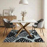 Monochrome Leopard Abstract Area Rug