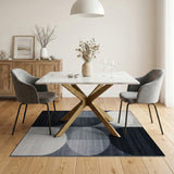 Modern Geometric Black White No. 10 Area Rug