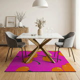 Hot Pink Cherry Fruit Pattern Area Rug