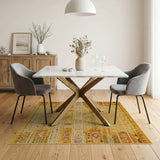 Heritage Tribal Yellow Yellow Heritage Tribal Geometric Area Rug