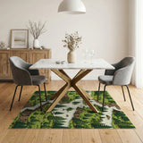 Lush Pine Forest River Canyon Area Rug