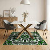 Green Ornate Emerald Green Persian Medallion Rug