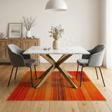 Geometric Modern Bold Orange Geometric Stripe Area Rug