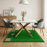 Kids Cartoon Green Baseball Field Kids Area Rug