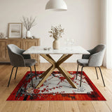 Red Plum Blossom Chinese Floral Area Rug