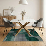 Geometric Modern Green Emerald Green Abstract Geometric Area Rug