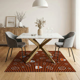 Halloween Candy Corn Ghost Houndstooth Rug