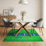 Rugby Pitch Geometric Area Rug