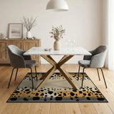 Orange Leopard Print Distressed Area Rug