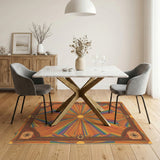 Rainbow Compass Sunburst Area Rug