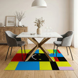 Pixelated Smiley Face Multi-Color Area Rug