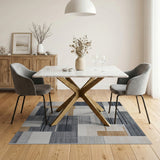 Block Grey Modern Grey Geometric Block Area Rug