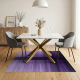 Purple Ombre Stripe Area Rug with Black Center
