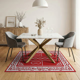 Traditional Persian Ornate Red Persian Border Area Rug