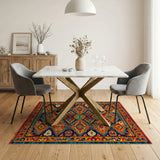 Vibrant Geometric Multi-Color Southwestern Rug