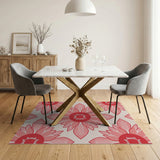 Pink Dahlia Floral Area Rug