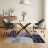 Purple Abstract Geometric Area Rug