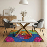 Multi-color and Patterns Vibrant Compass Mosaic Area Rug
